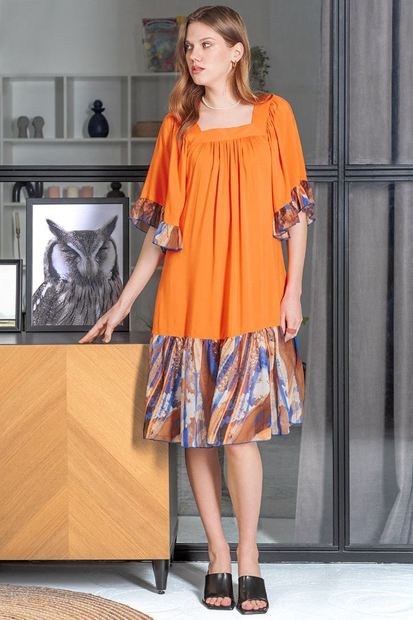 Домашнее платье из вискозы 257 marigold print
