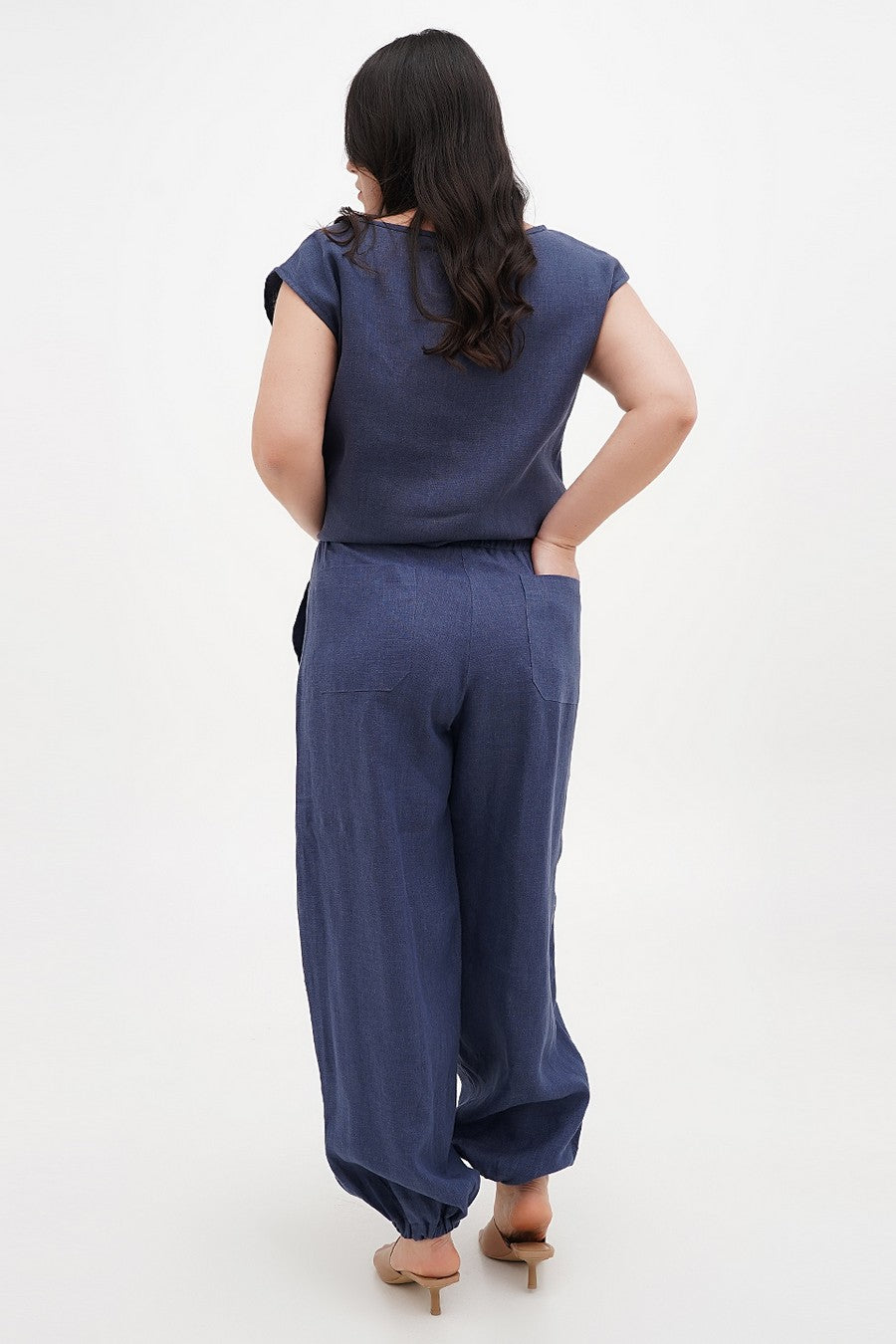 Лляні штани з кишенями 402/2 denim