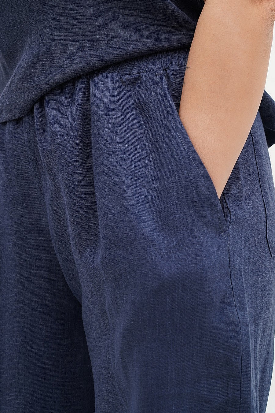 Льняные брюки с карманами 402/2 denim