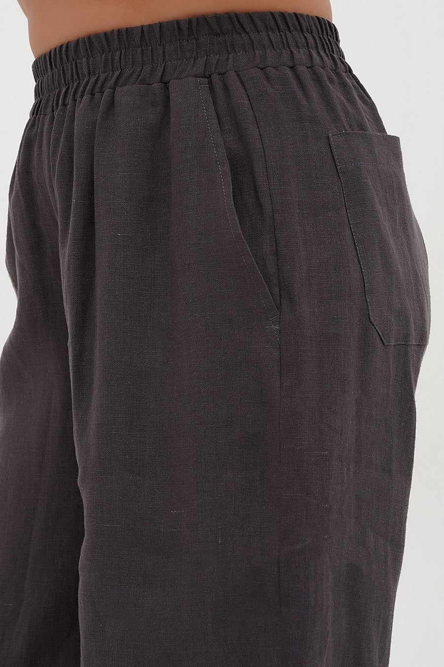 Льняные брюки с карманами 402/2 moss