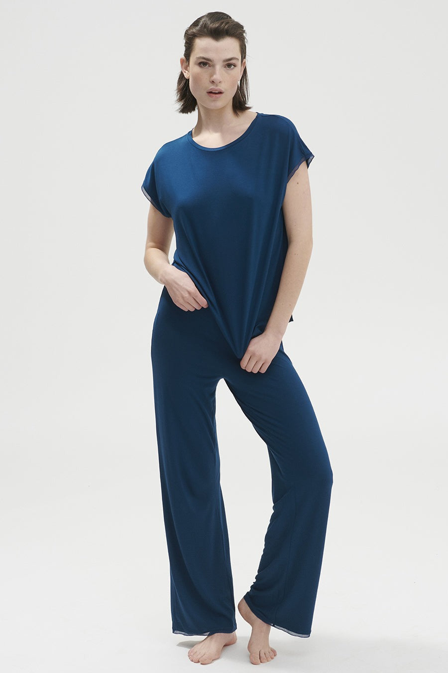 Пижамные брюки из вискозы Aurore 1C9660 bleu poseidon FW23