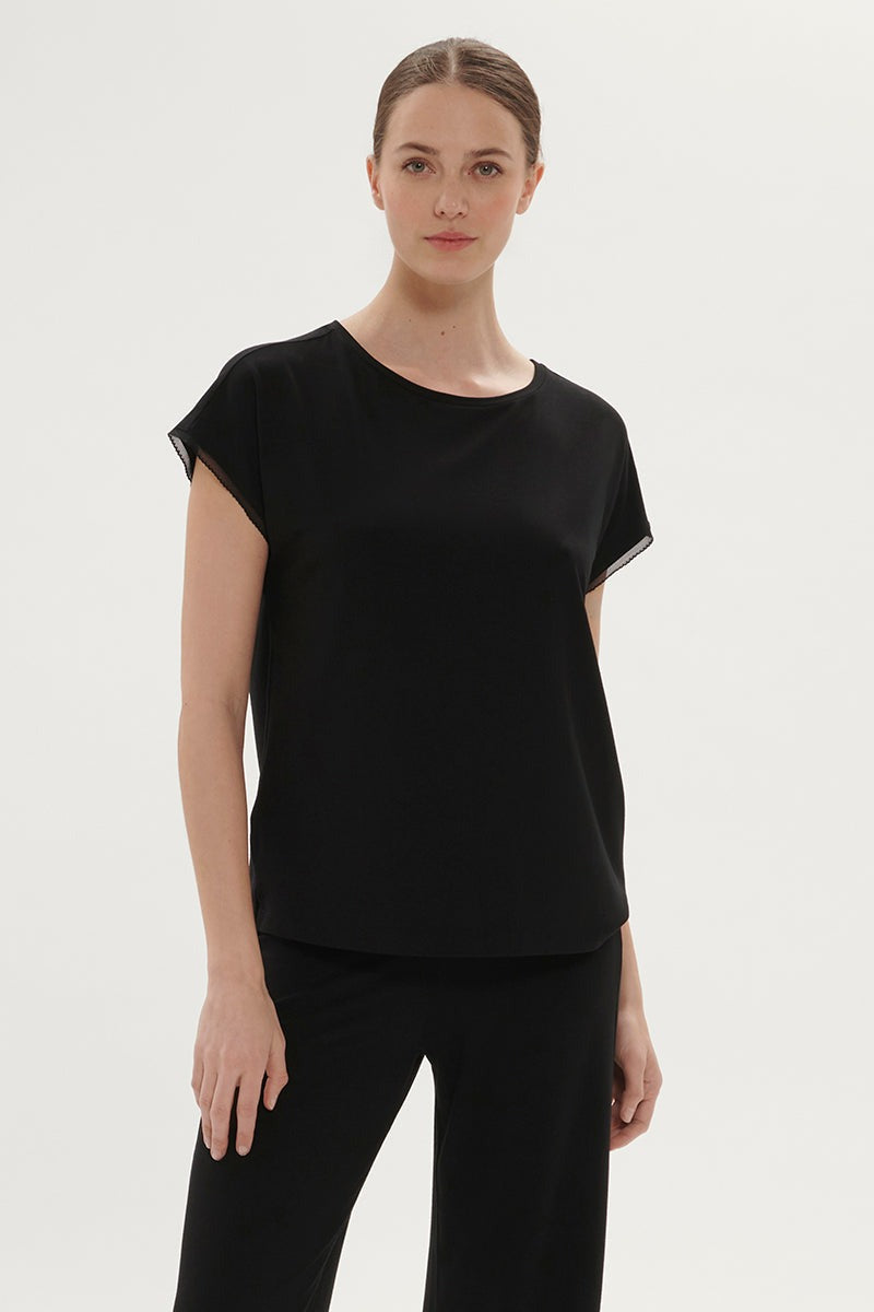 Домашняя футболка из вискозы Aurore 1C9901 black