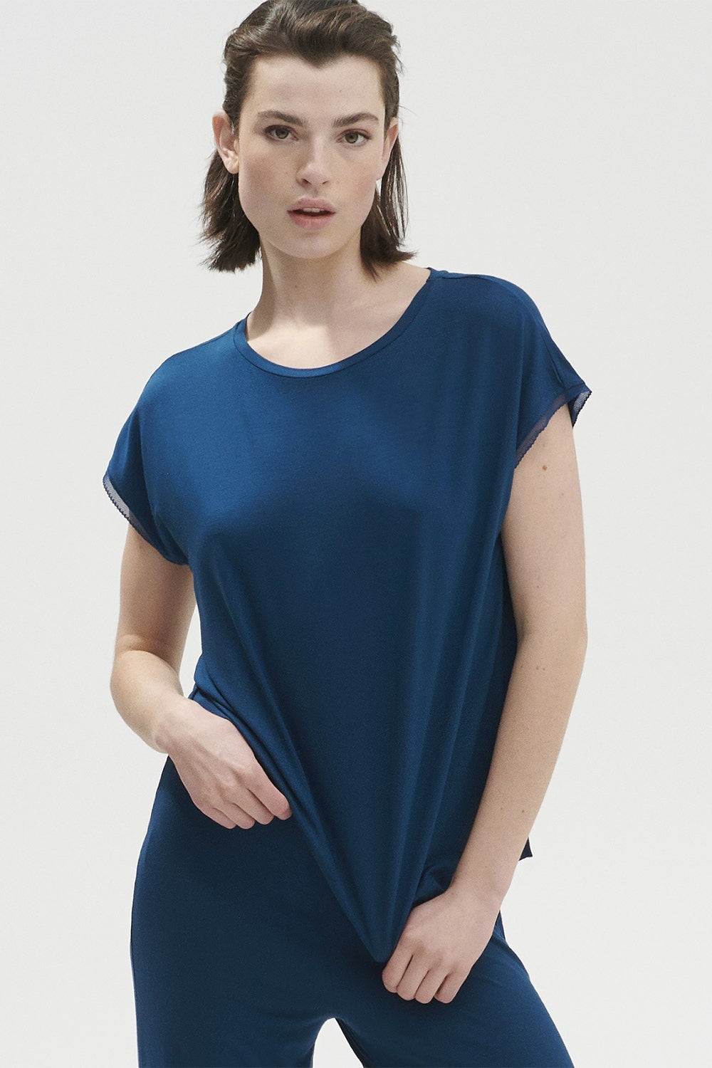 Домашняя футболка из вискозы Aurore 1C9901 bleu poseidon FW23