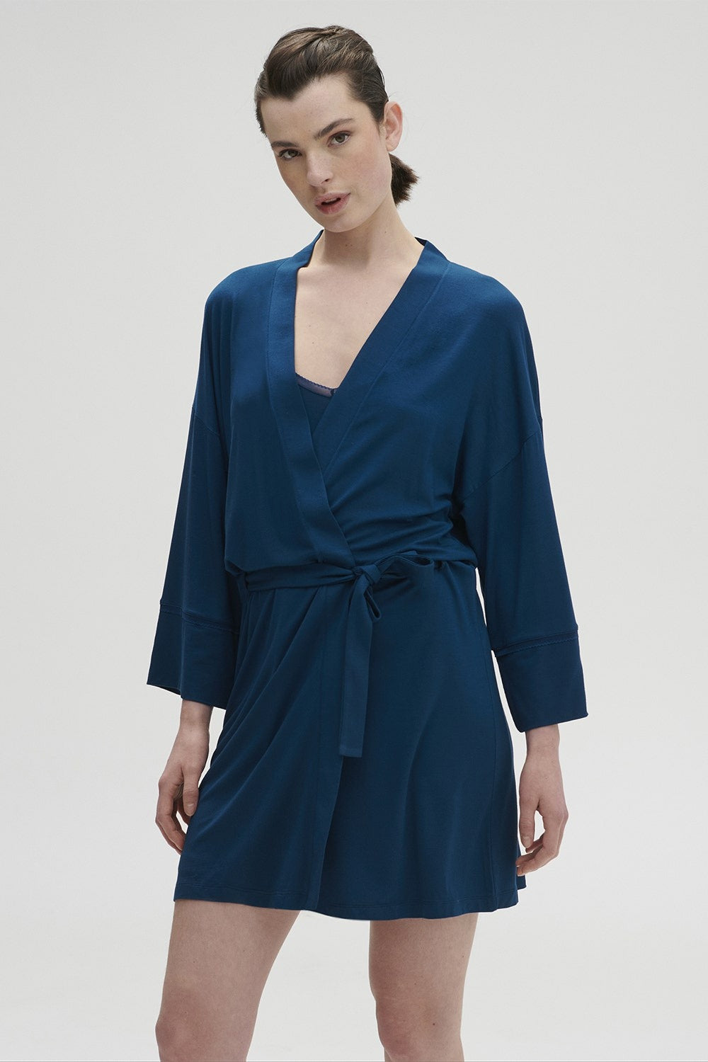 Халат-кимоно из вискозы Aurore 1C9980 bleu poseidon FW23