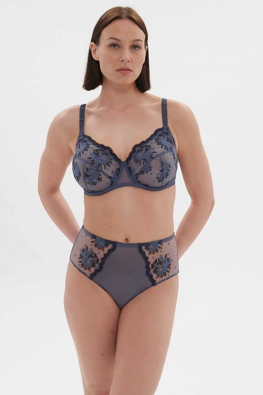 Високі трусики сліпи Intrigue 1E2770 bleu cendre FW24