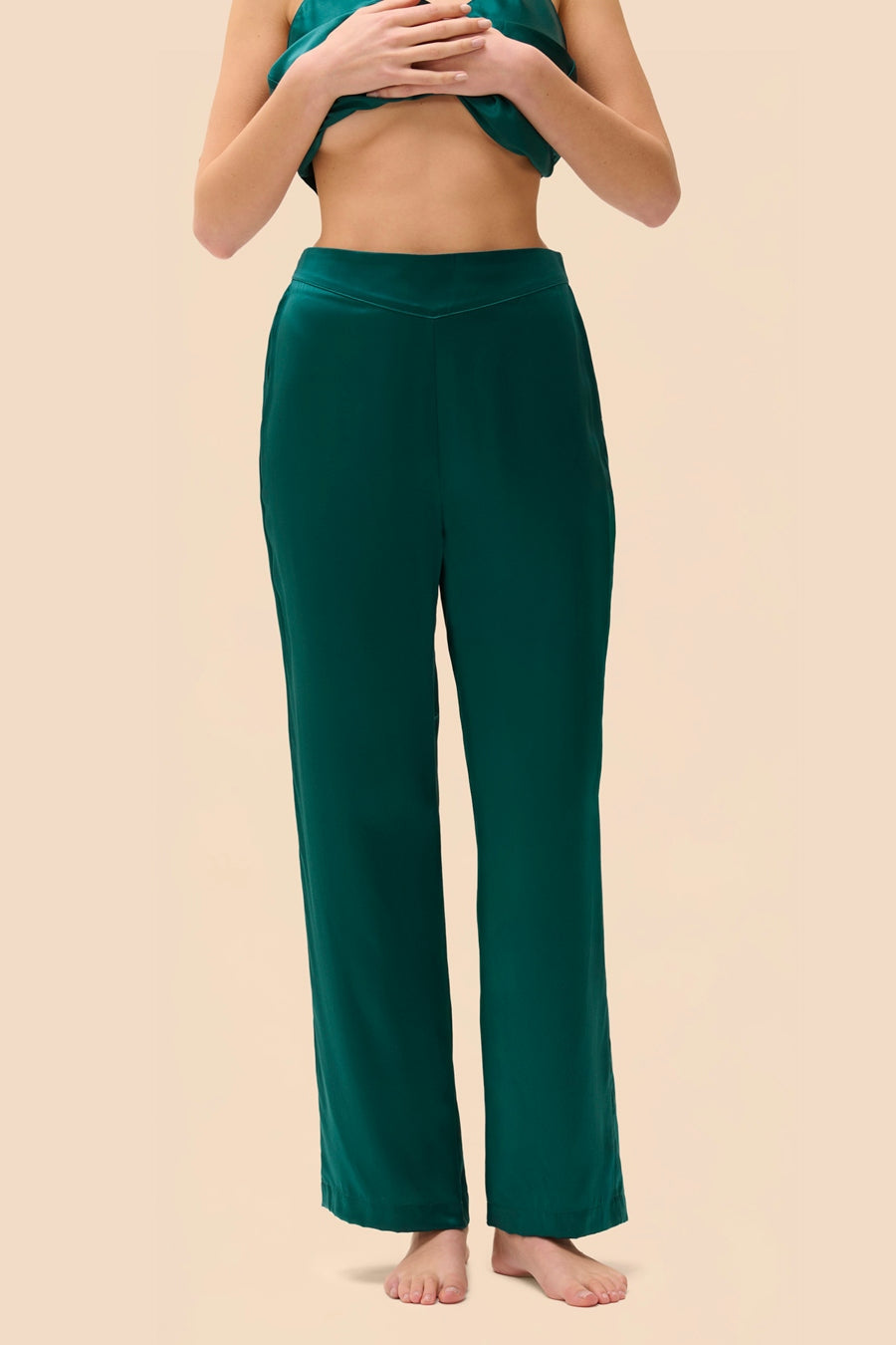 Пижамные шелковые брюки Love Me 1F8660 emeraude FW25