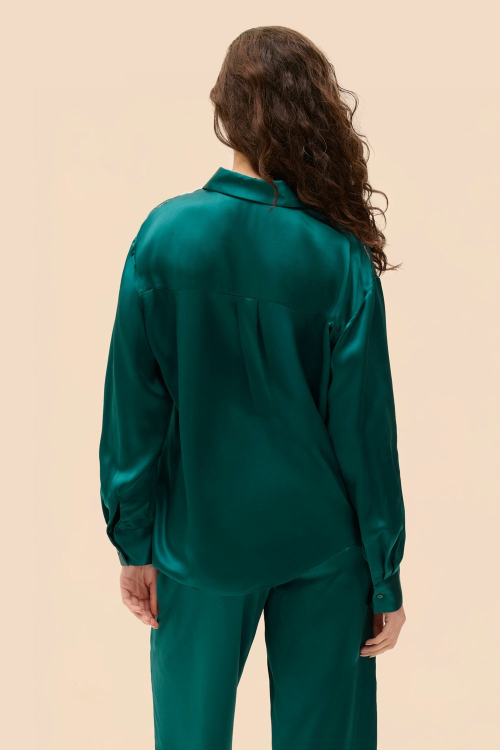 Пижамная блуза на пуговицах Love Me 1F8957 emeraude FW25