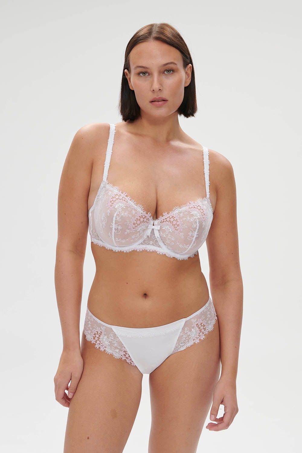 Бюстгальтер балконет из микросетки Wish 12B330 blanc cristal SS24