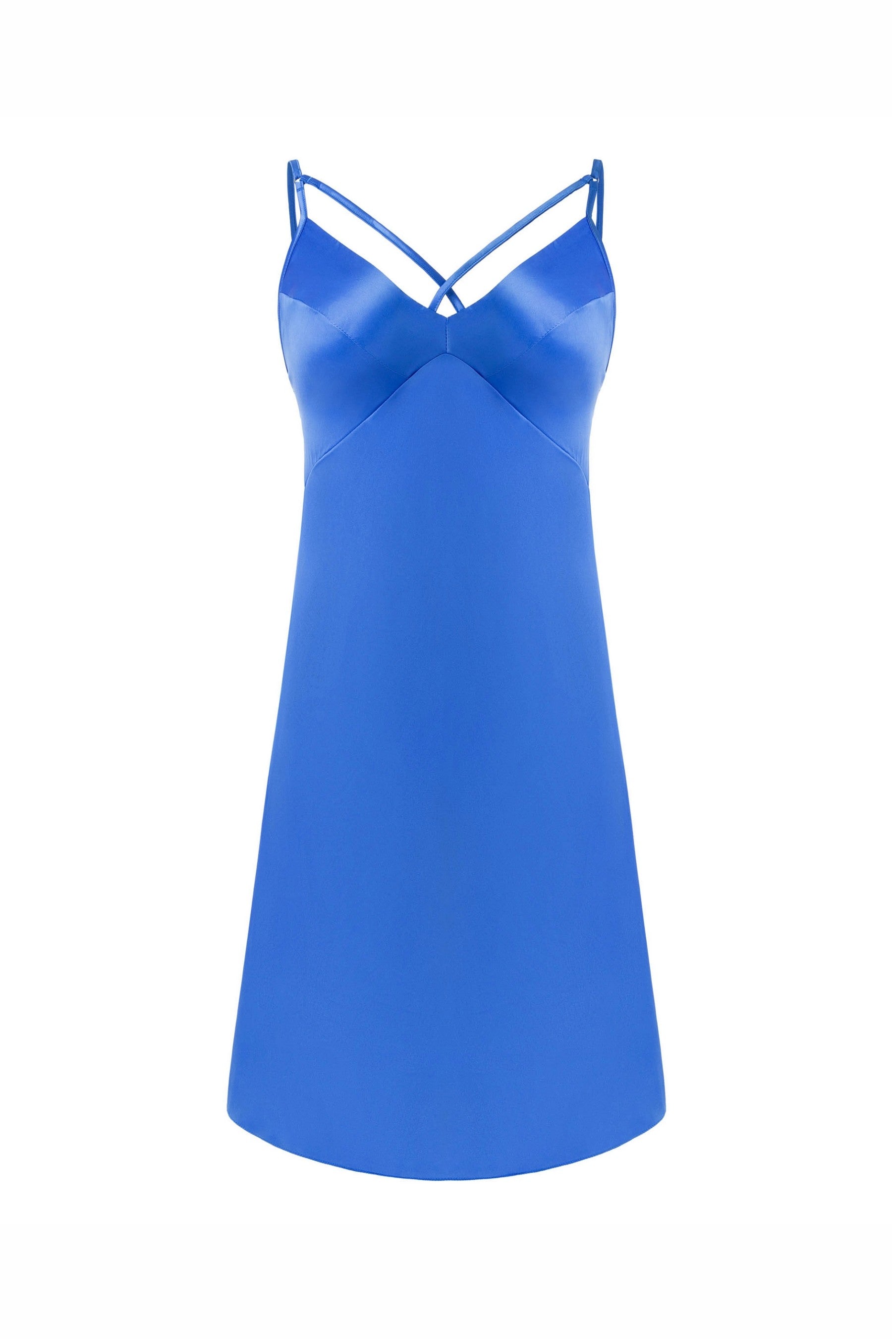 Сорочка с декоративными ремешками 8180-6095 bright blue