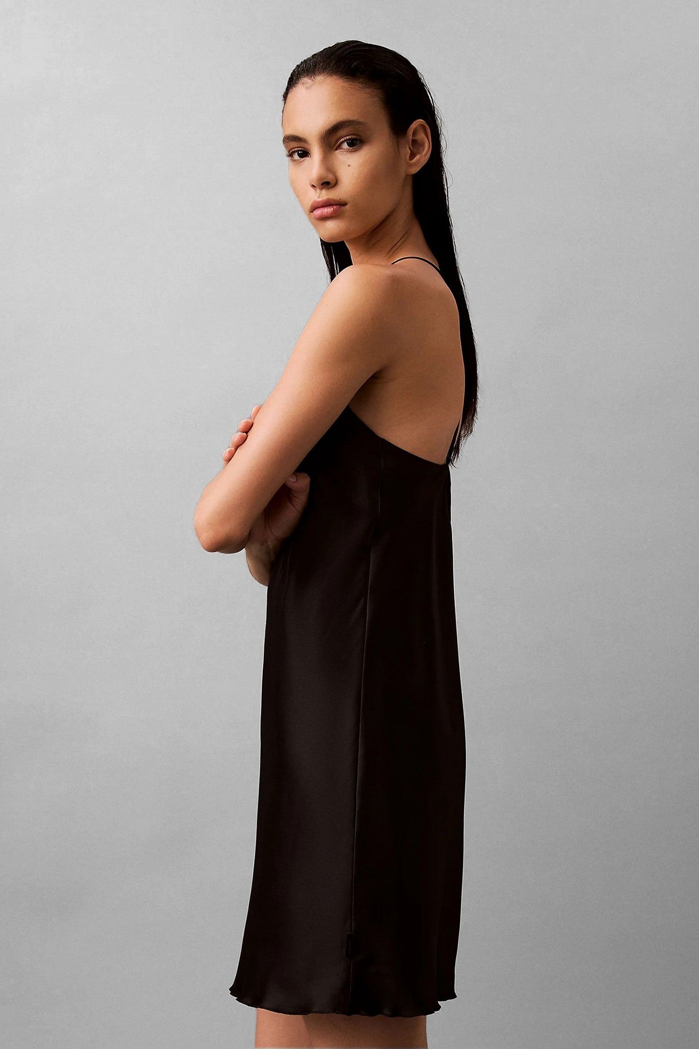 Сорочка на тонких бретелях 784530470 black