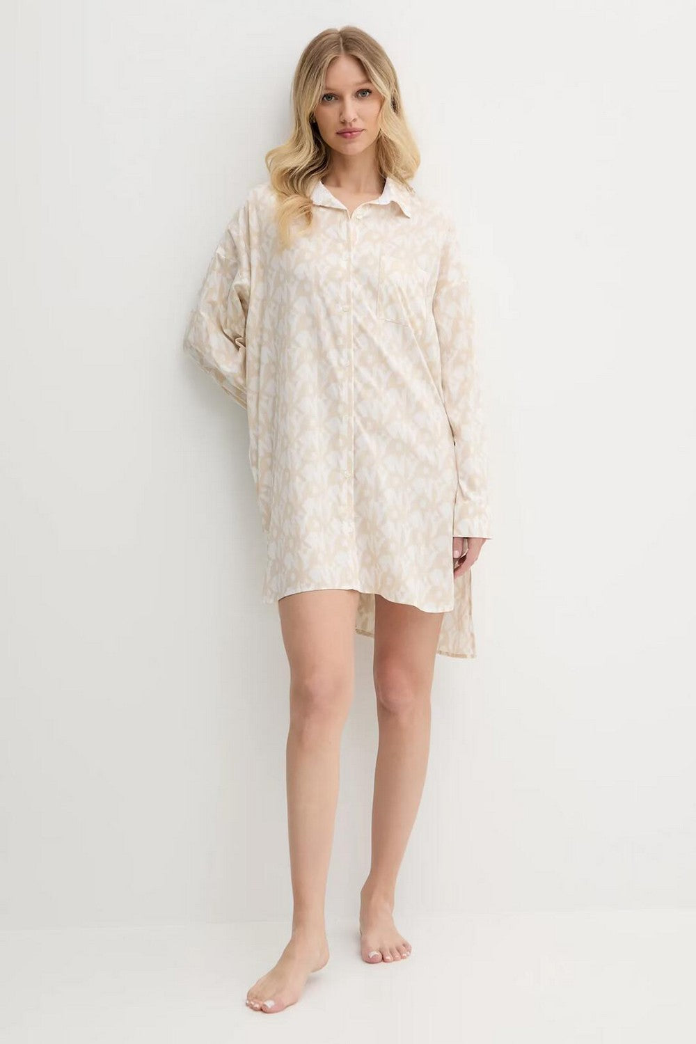 Хлопковая рубашка YI30048 252 oatmeal