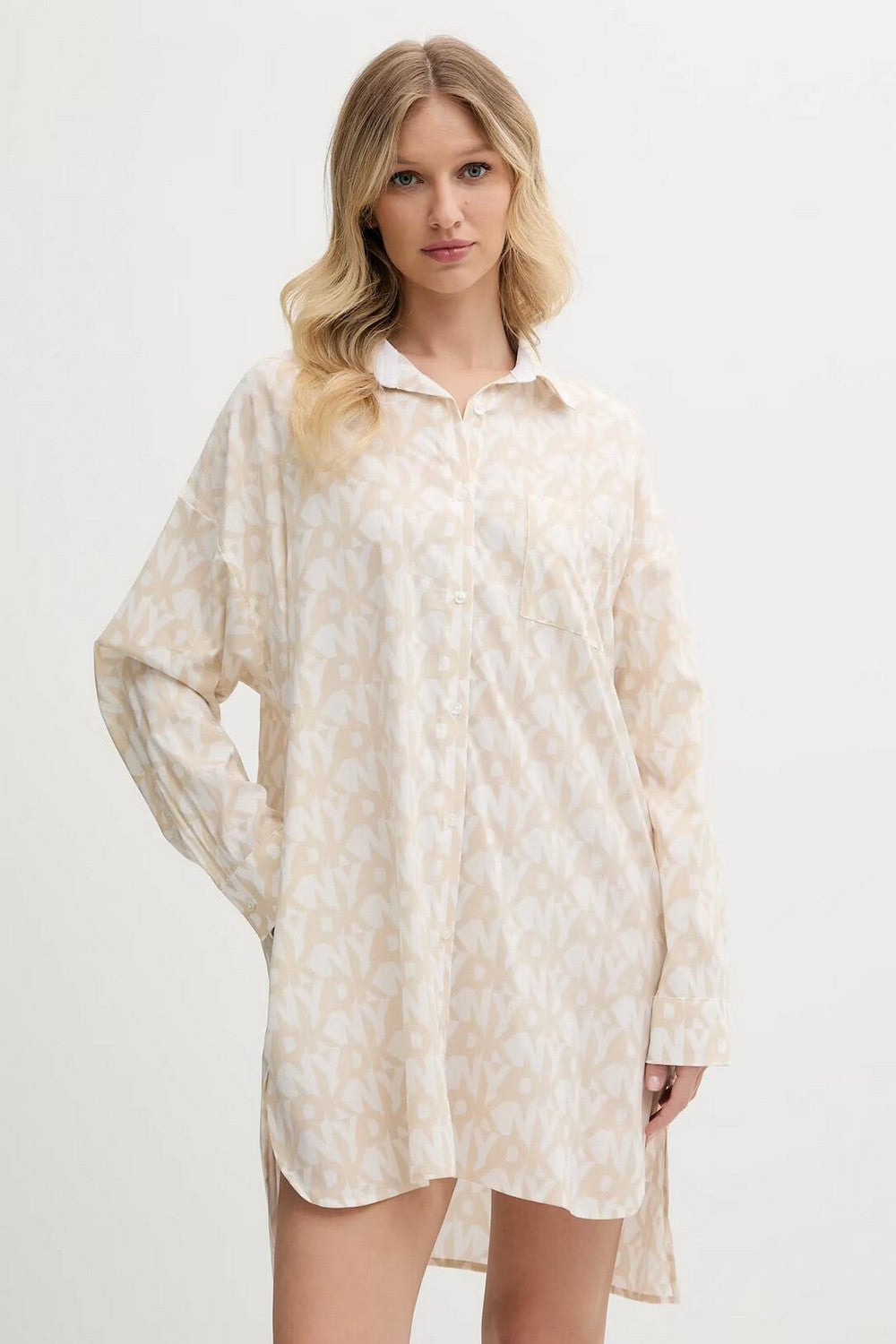 Хлопковая рубашка YI30048 252 oatmeal