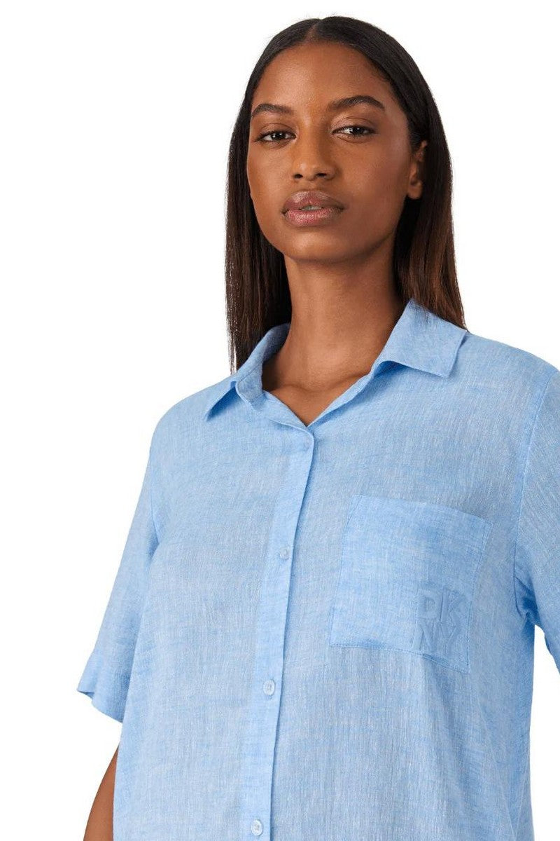 Лляна сорочка YI30054 422 chambray