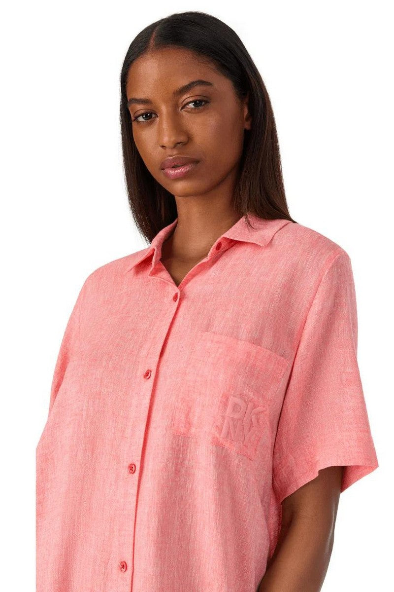 Льняная сорочка YI30054 810 coral