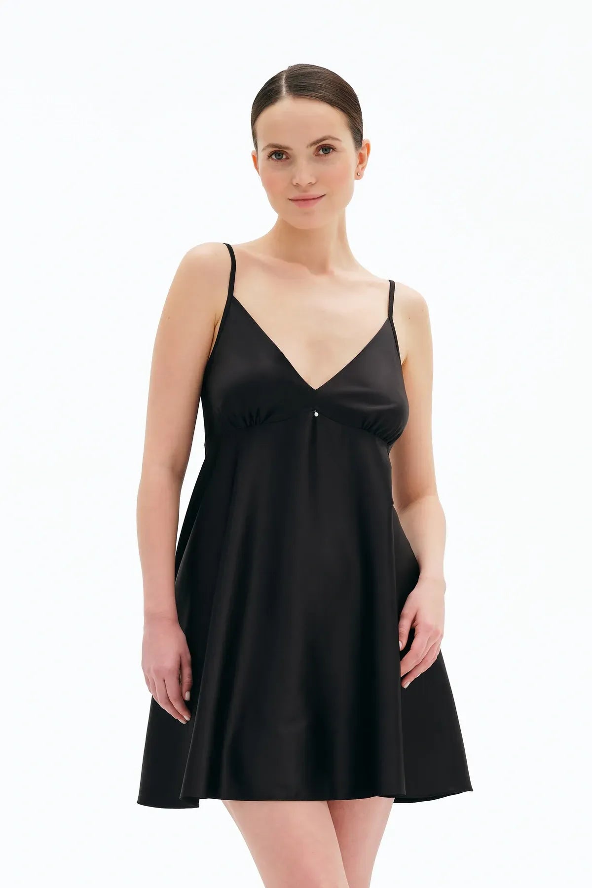 Сорочка з шовксатину S03199 black