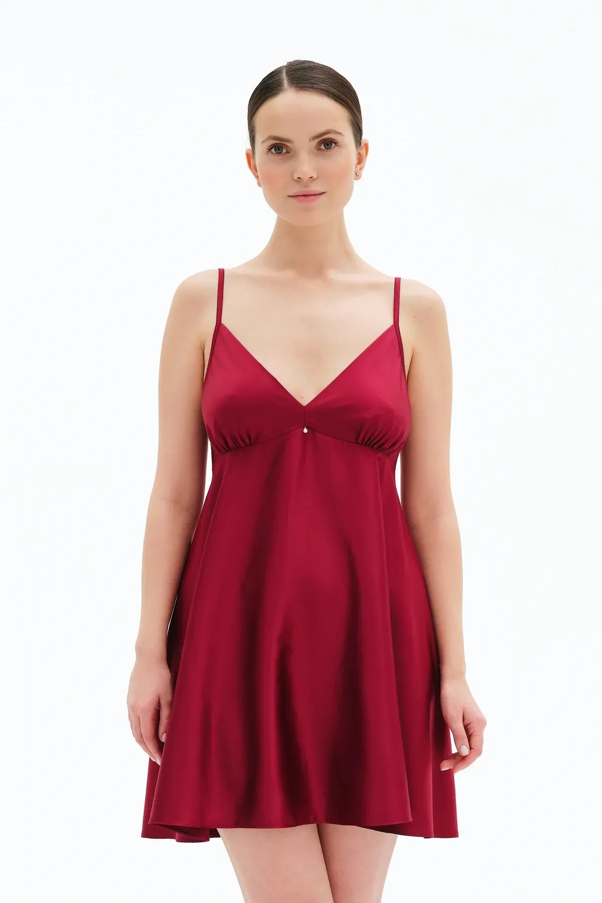 Сорочка из шелксатина S03199 bordo