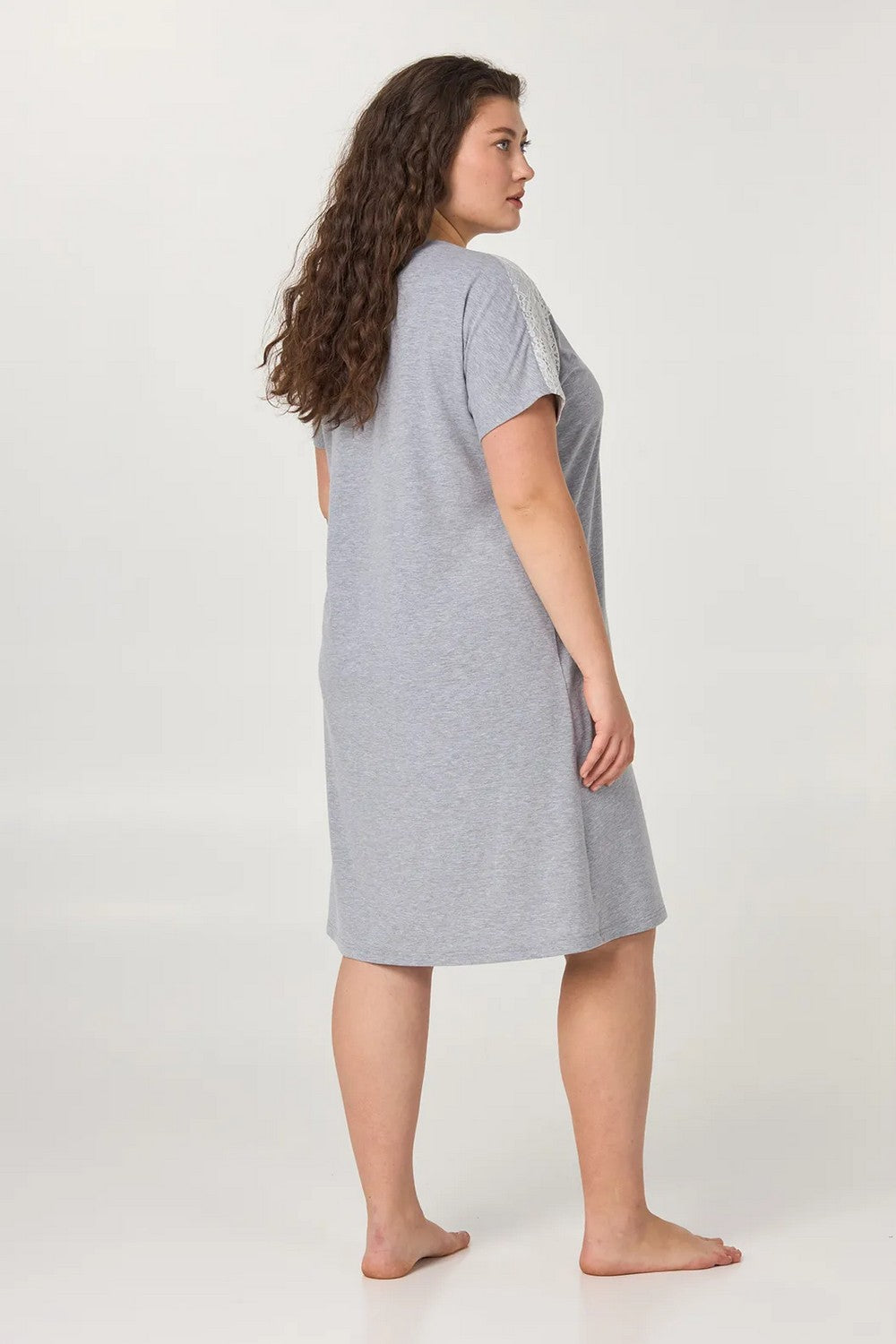 Хлопкова сорочка з мереживом LDK 120/24/01 Grey Ellen