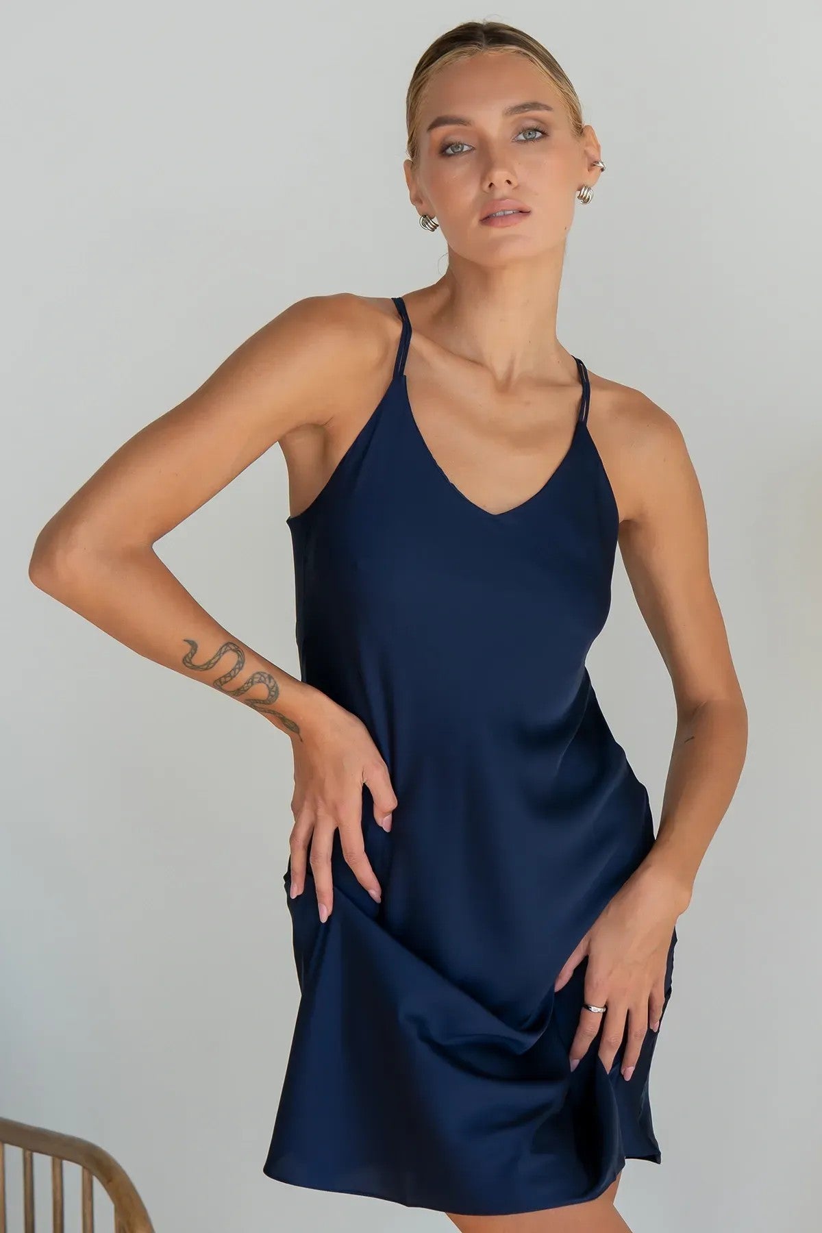 Шелковая сорочка на тонких бретелях Midnight SH0007-13-02