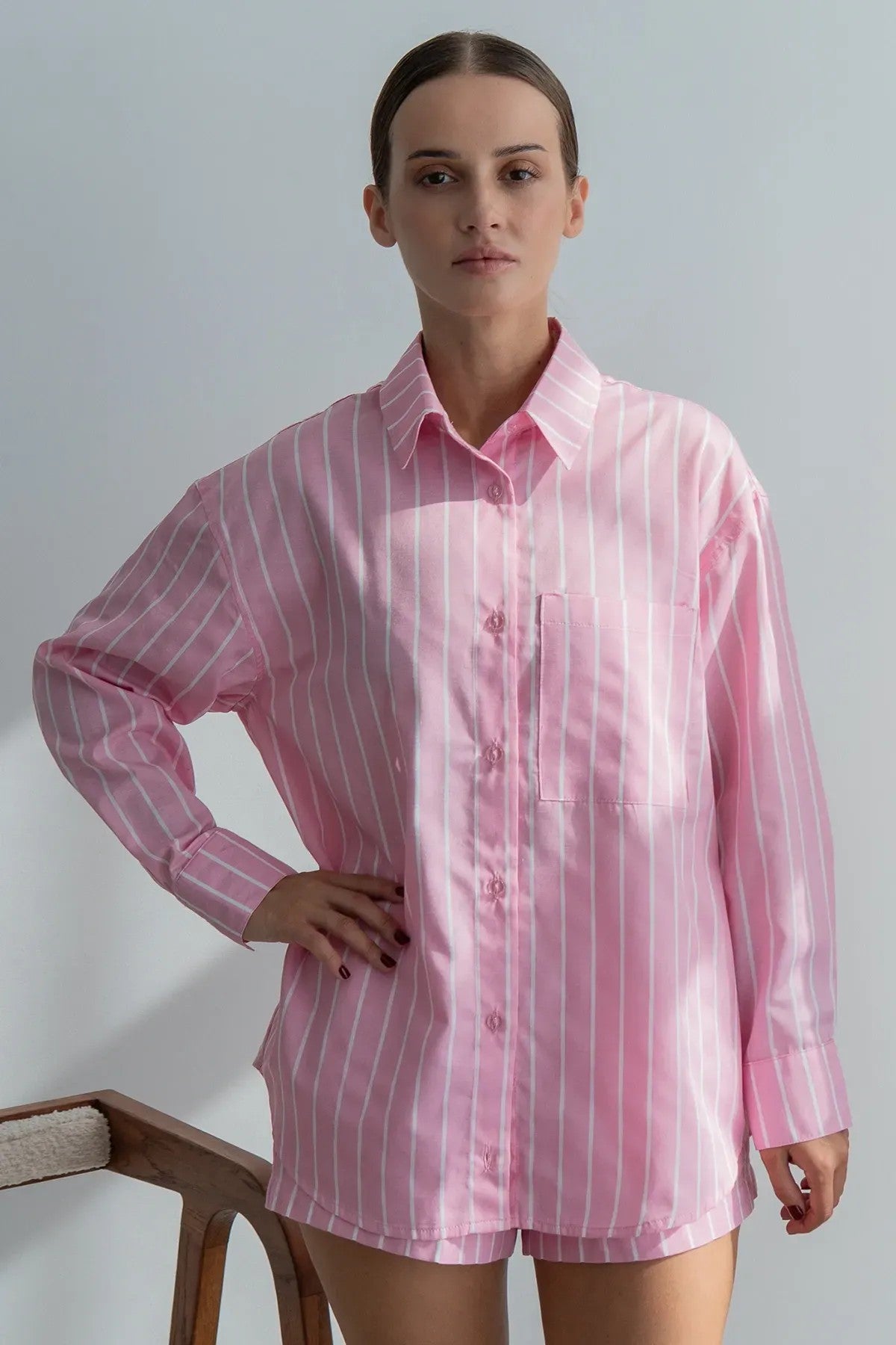 Хлопковая рубашка Rose HL0058-11-60