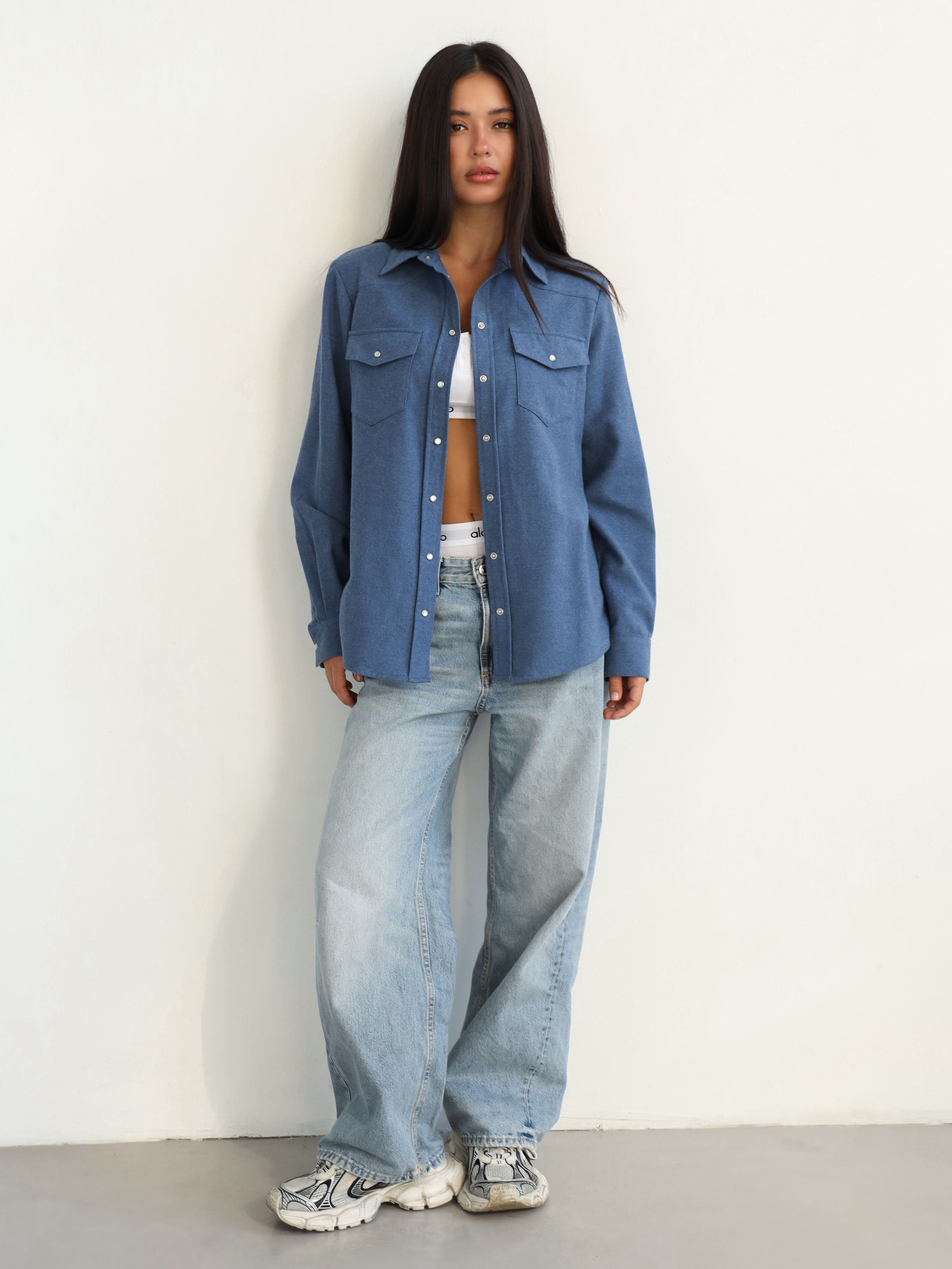 Фланелева сорочка 24026 blue