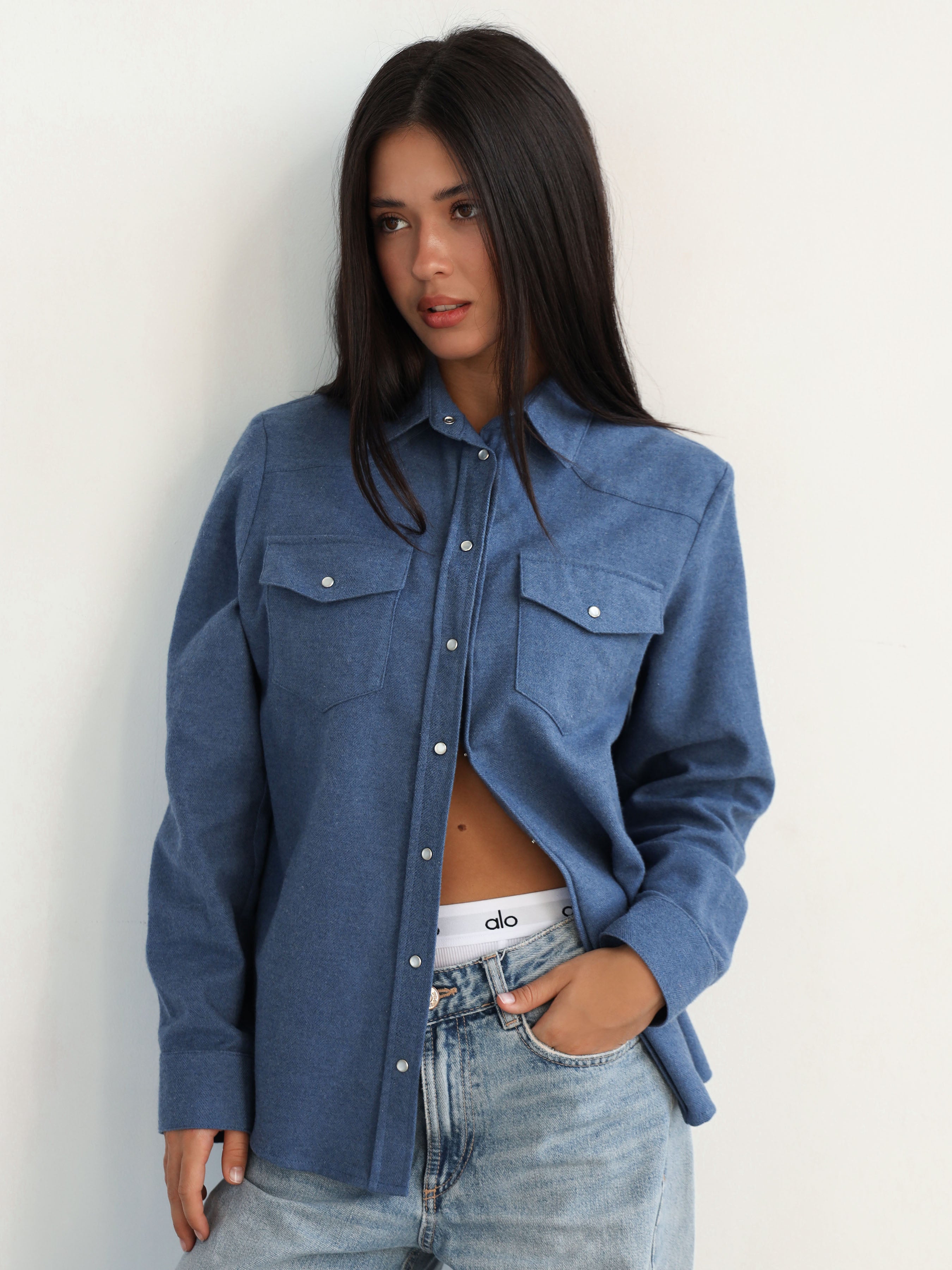 Фланелева сорочка 24026 blue