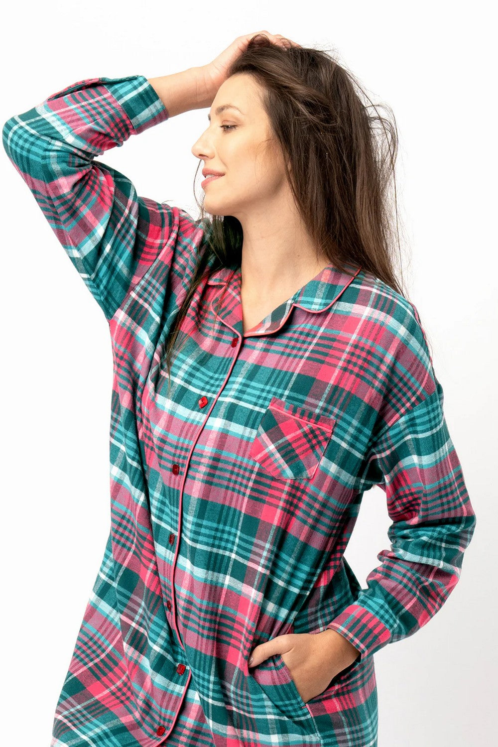 Фланелевое платье-рубашка LND 419 multicolor