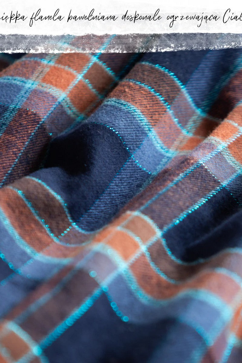 Удлиненное фланелевое платье LND 431 blue