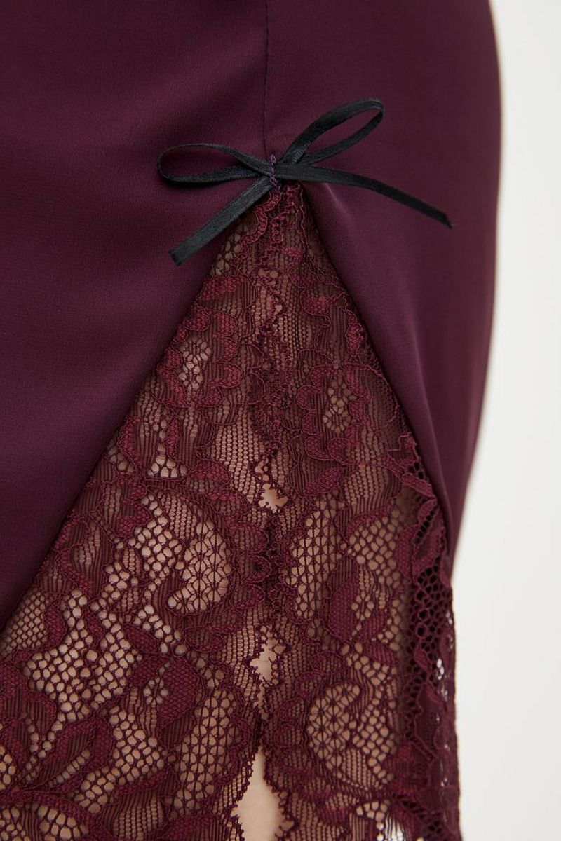 Сорочка с кружевной спинкой Н501х plum