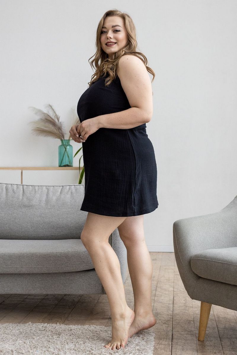 Ночная сорочка из муслина Нч1807 black