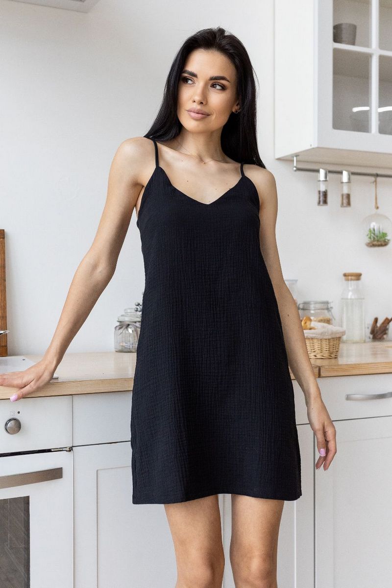 Ночная сорочка из муслина Нч1807 black