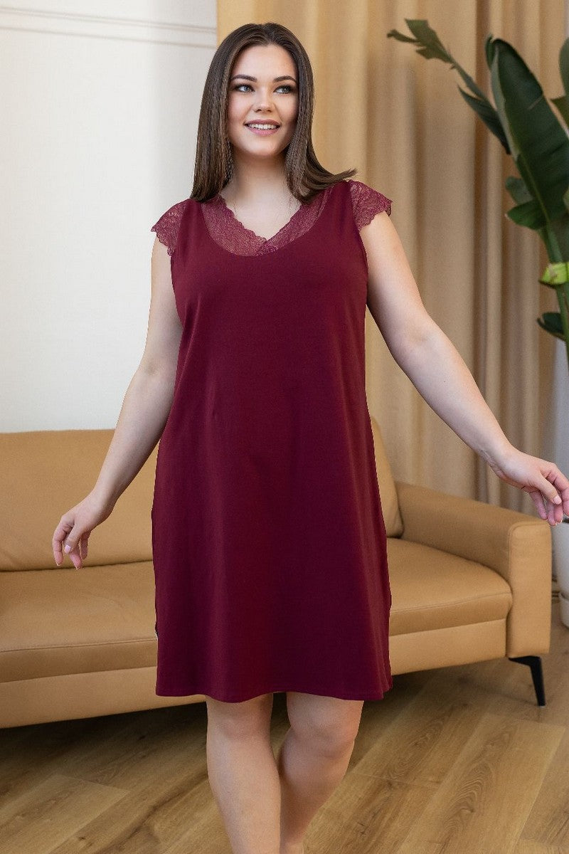 Хлопковая ночная сорочка Нм1110 marsala