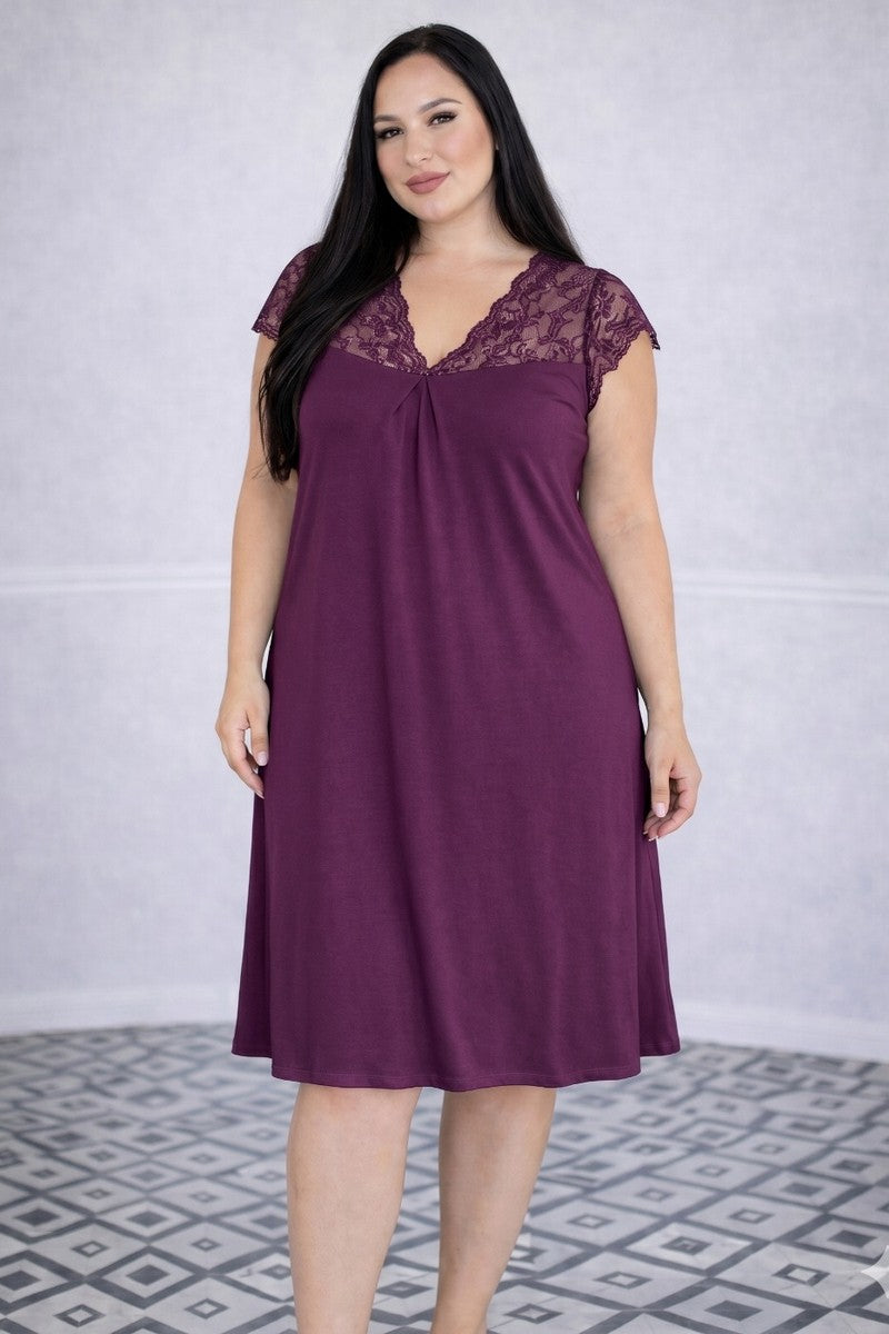 Нічна сорочка з віскози Нсл1250 plum MiaNaGreen