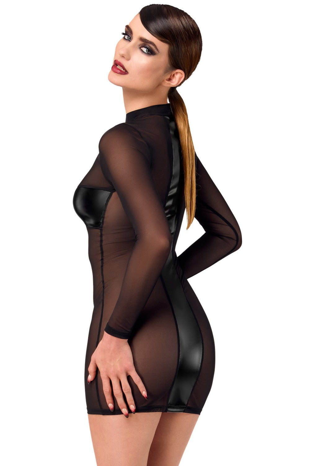 Плаття із мікросітки F369 Crossfire Mesh & Wetlook Noir Handmade