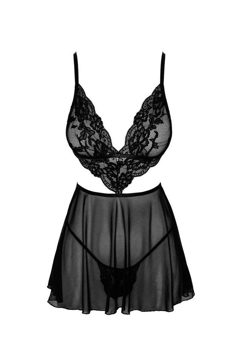 Бебідол з мереживним ліфом Kissable French Kiss Noir Handmade