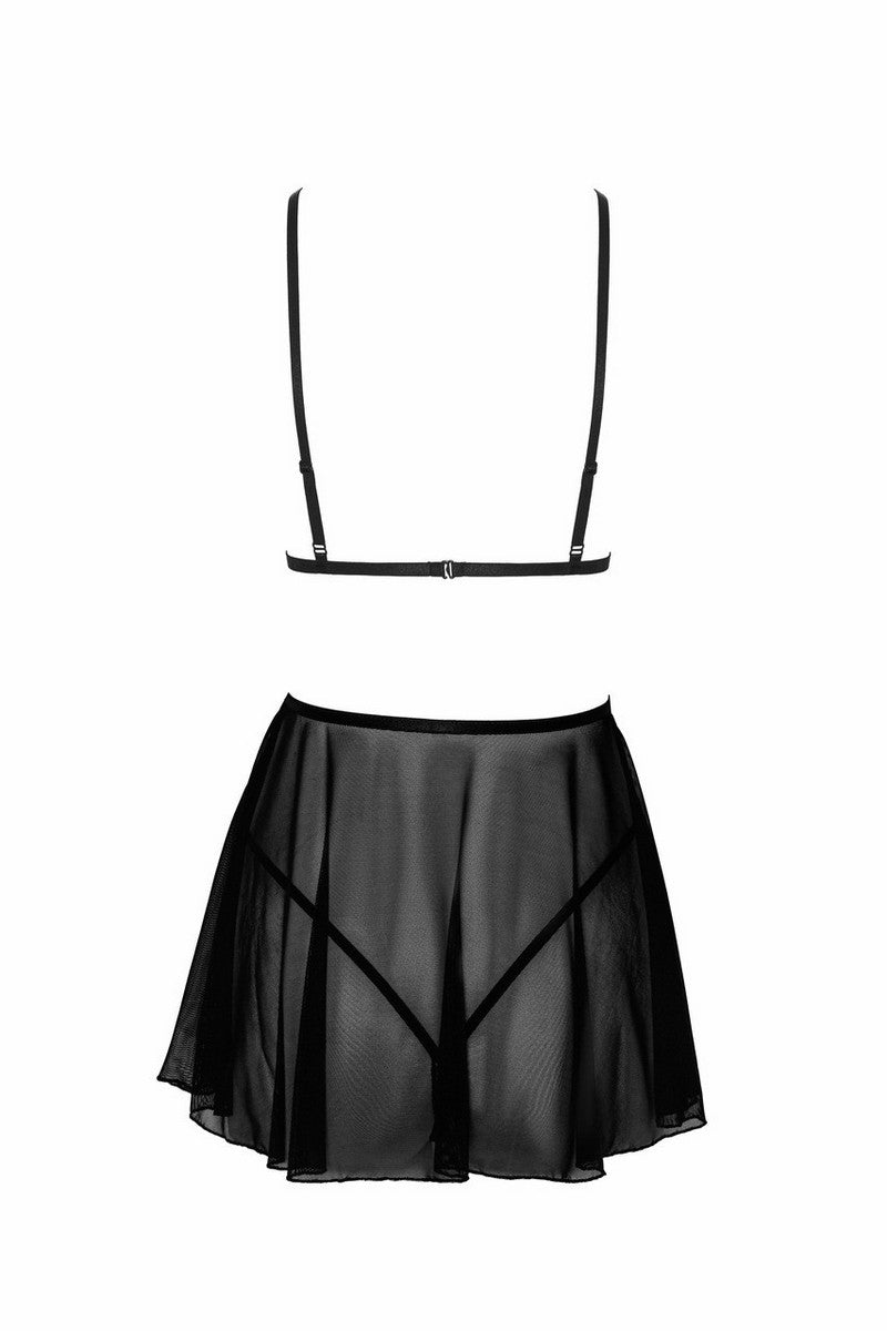 Бебідол з мереживним ліфом Kissable French Kiss Noir Handmade
