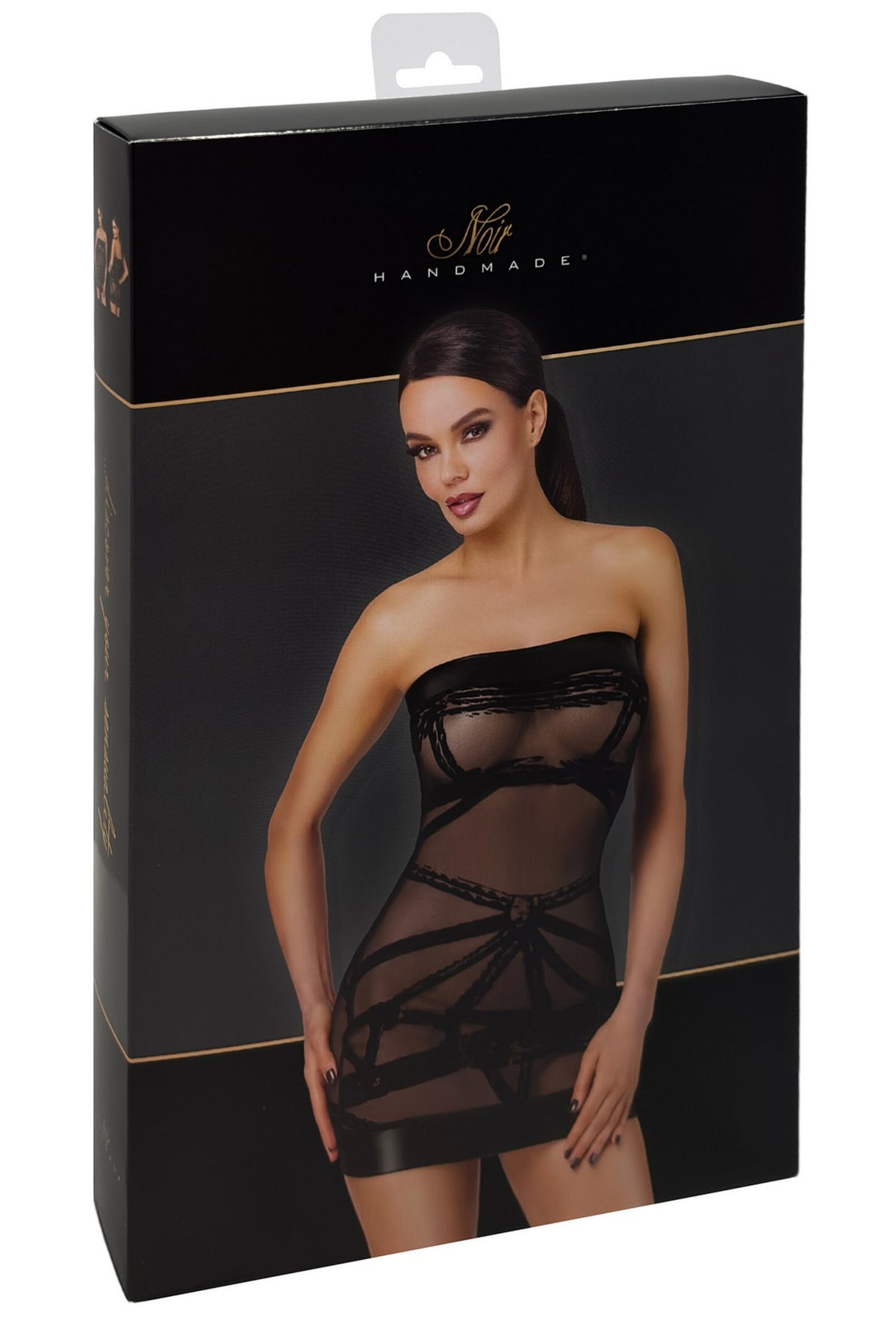 Плаття із бархатним флоком F359 Bondesque Off-shoulder Noir Handmade