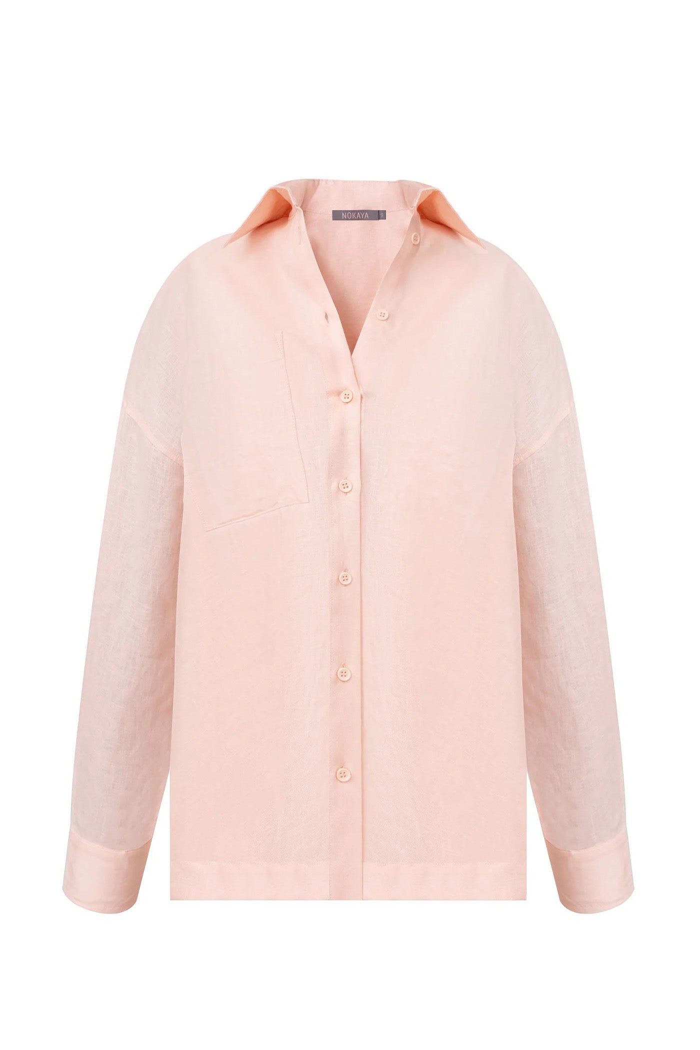 Льняная рубашка 251206-04 Linen Spirit peach powder