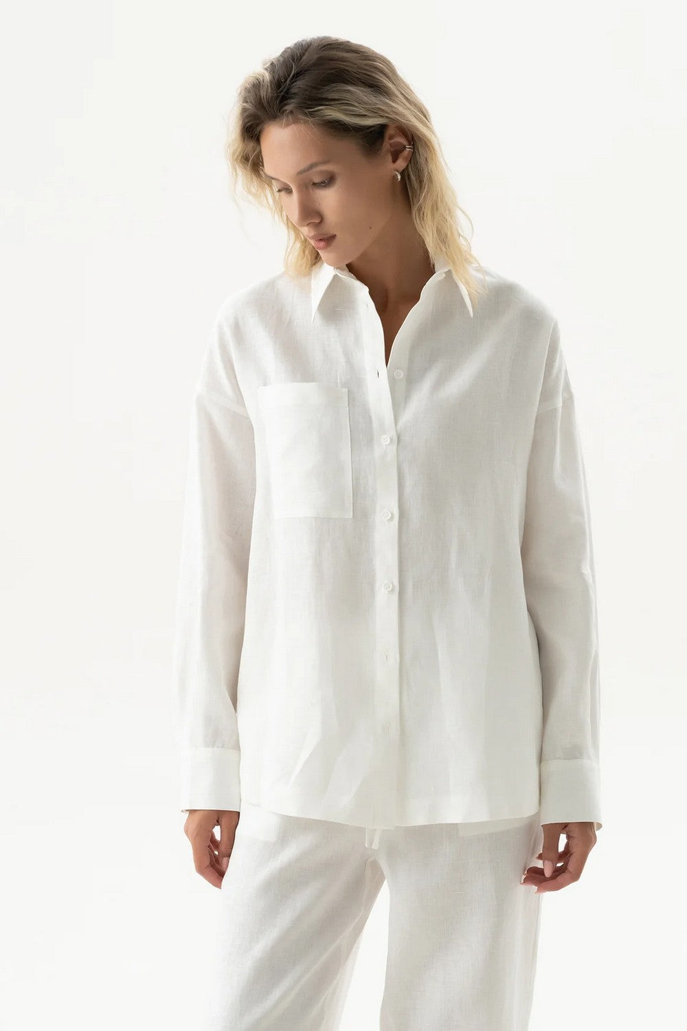 Льняная рубашка 251206-04 Linen Spirit white