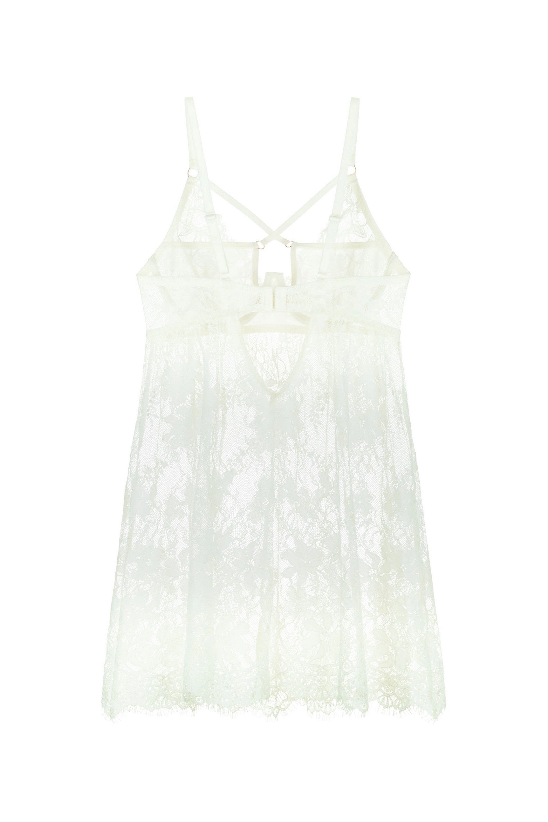 Полупрозрачная сорочка из кружева 814-6088/03 black