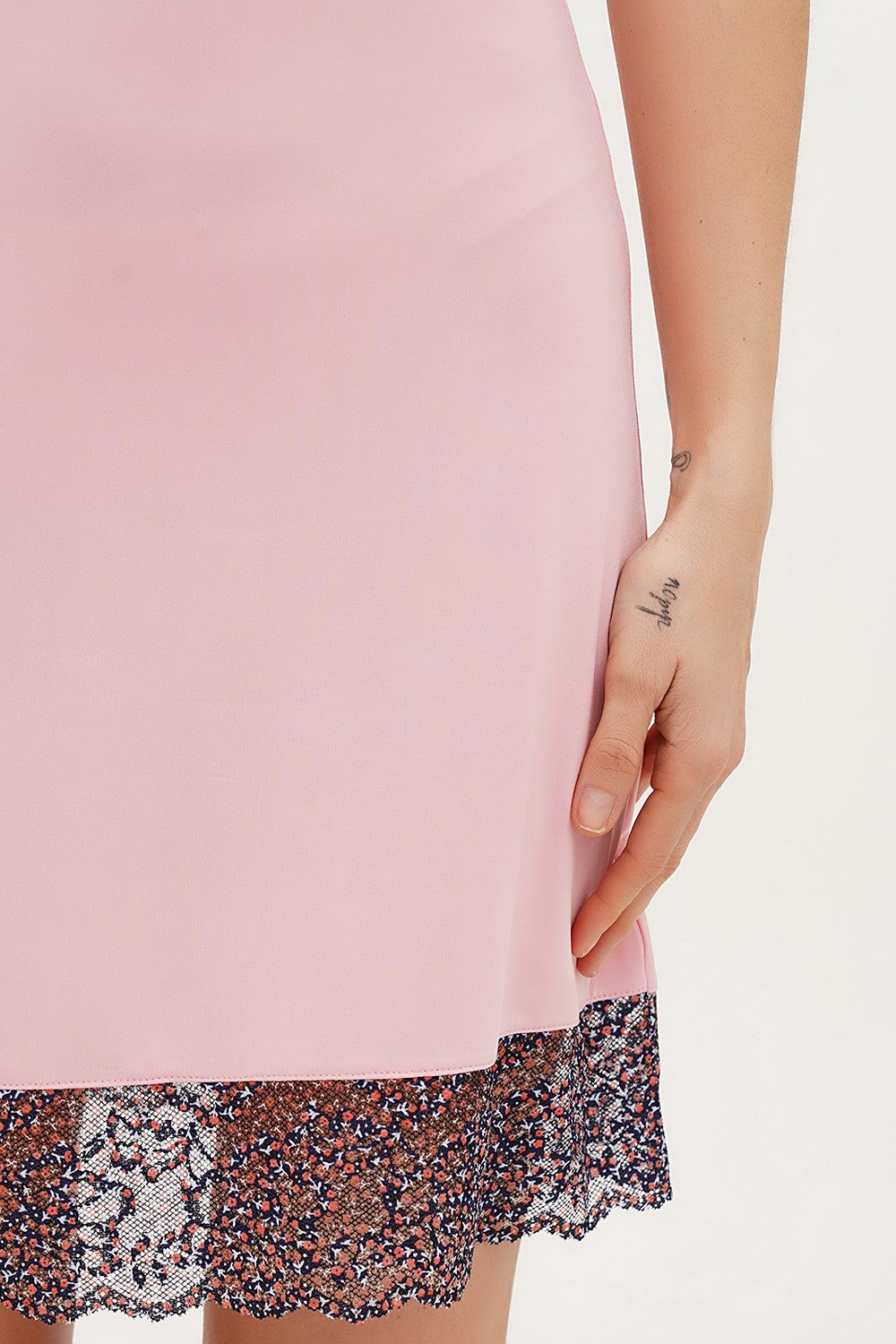 Сорочка з мереживним ліфом SD-3201 peach/field-flowers