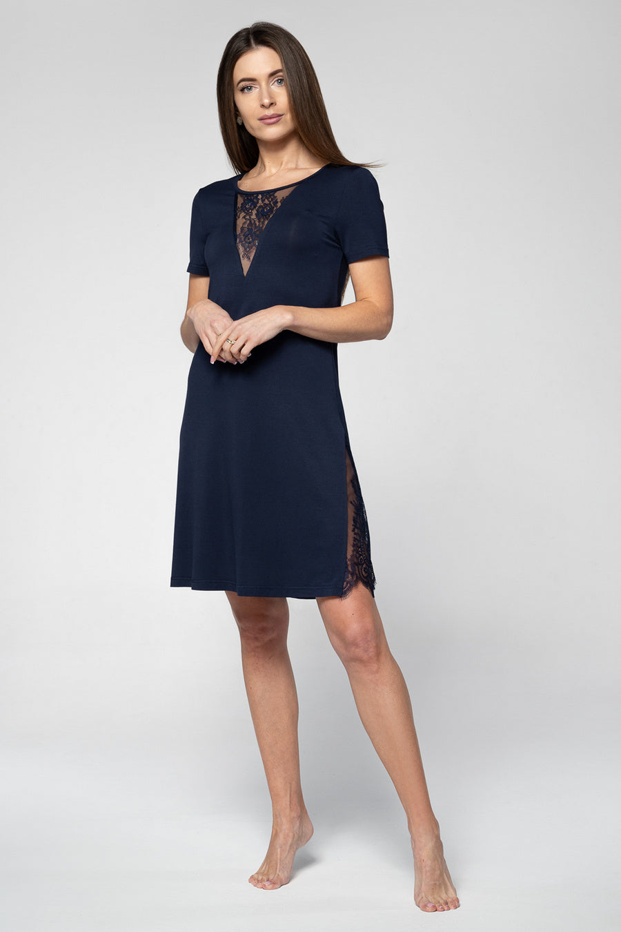 Сорочка из вискозы 2226 navy blue