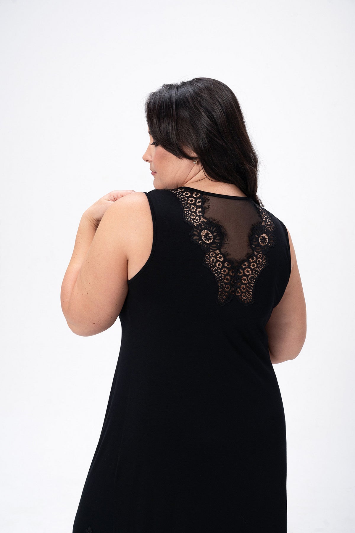 Сорочка с кружевной спинкой 2514 black