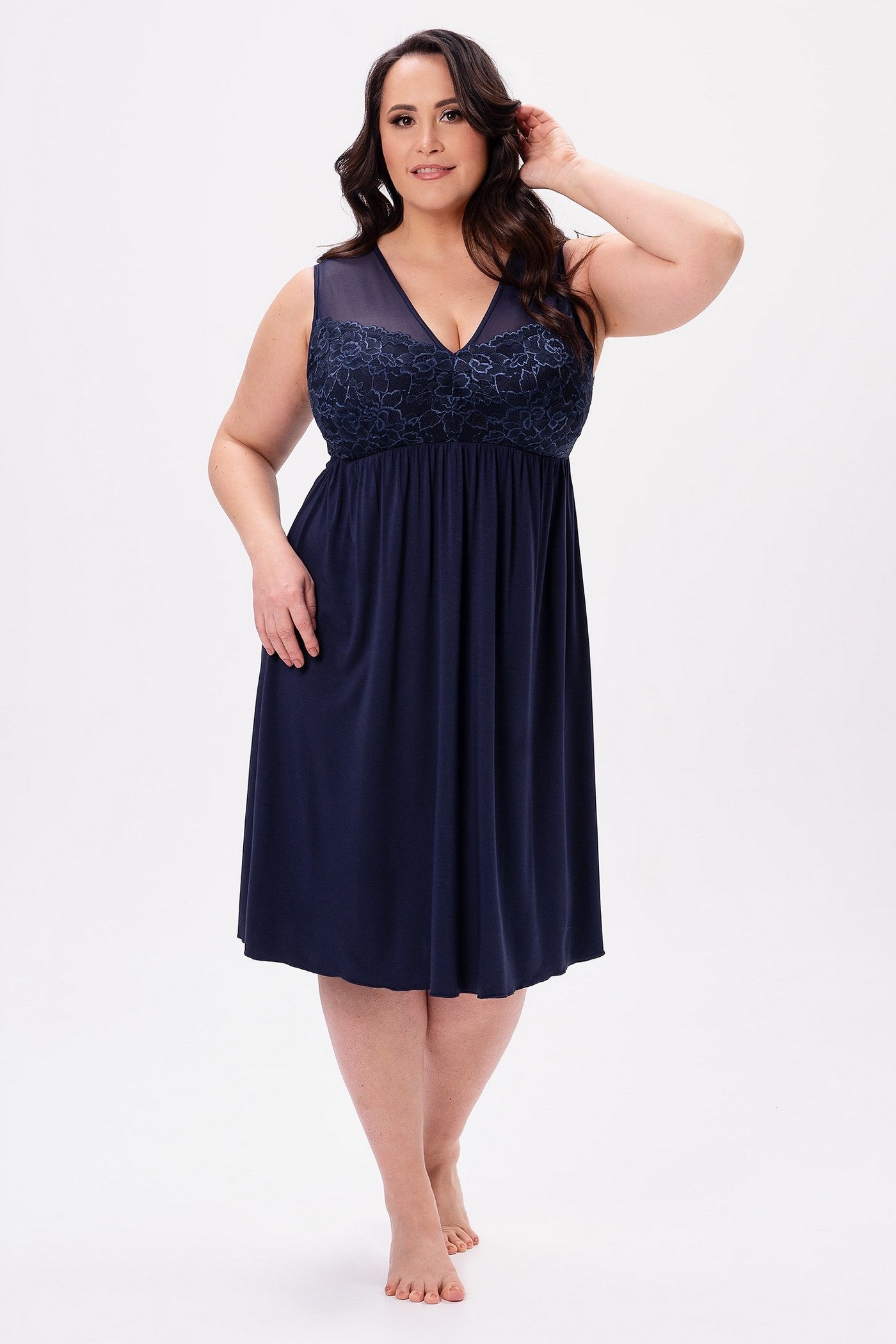 Нічна сорочка з віскози 2519 navy blue