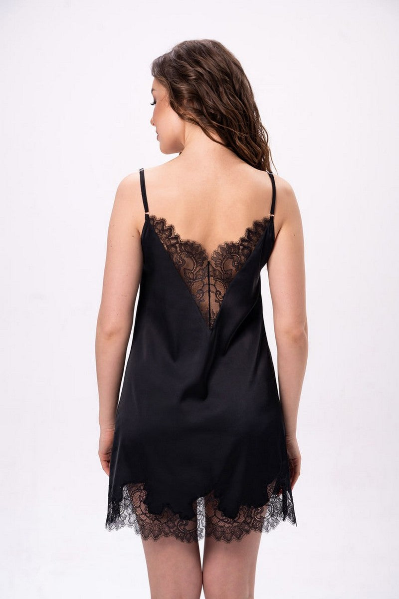 Ночная сорочка с кружевом 2601 black