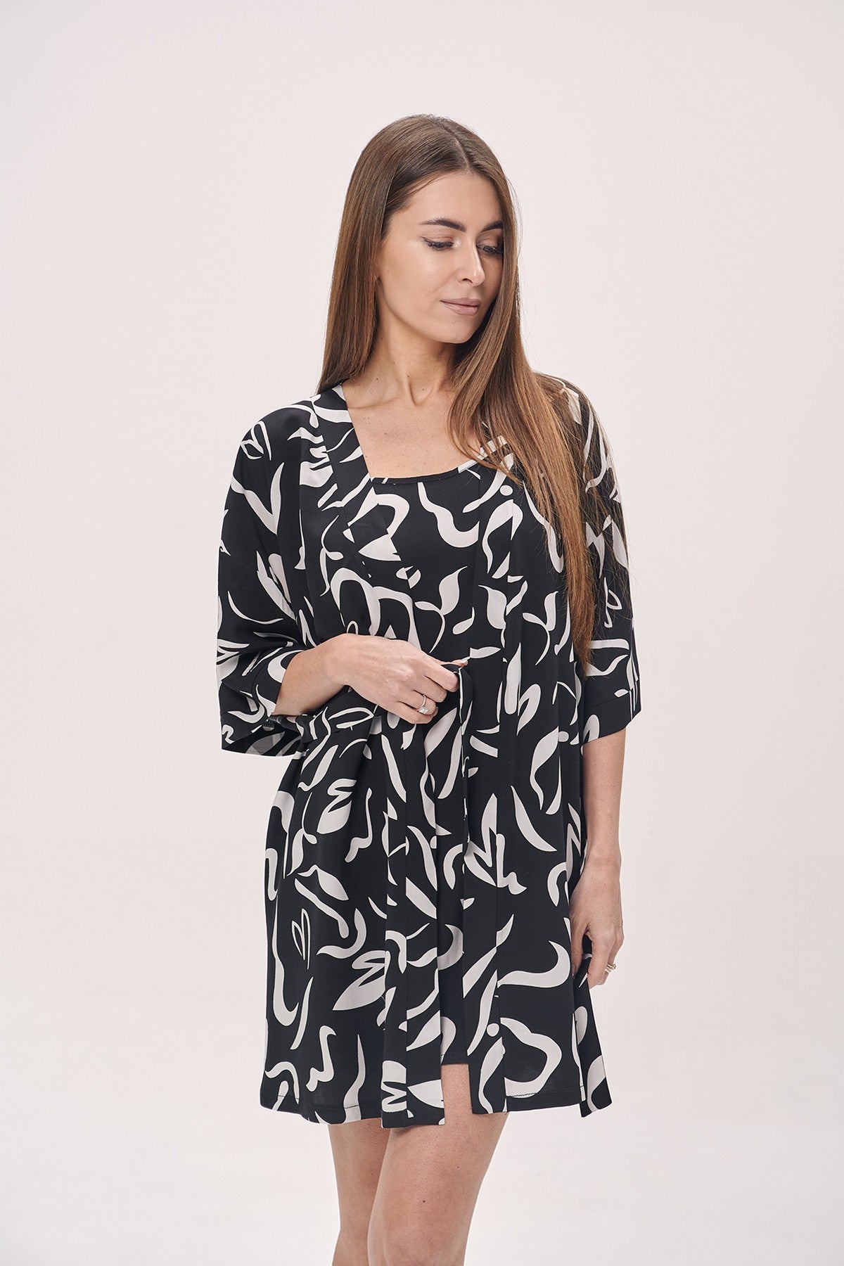 Хлопковая сорочка 2635 black/white