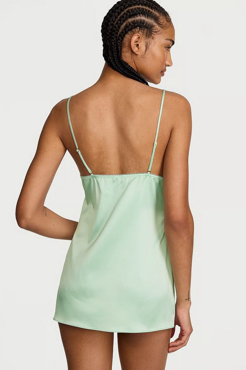 Атласна сорочка 372020403 green Victoria`s Secret спина