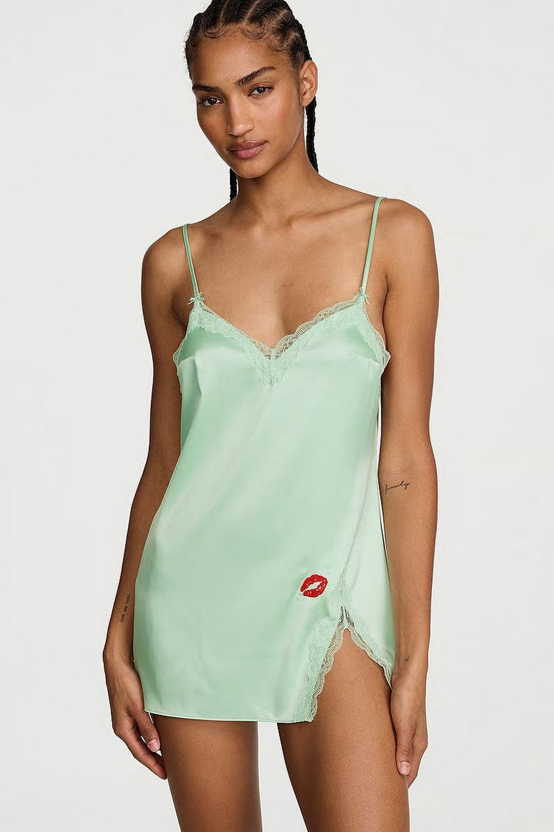 Атласна сорочка 372020403 green Victoria`s Secret