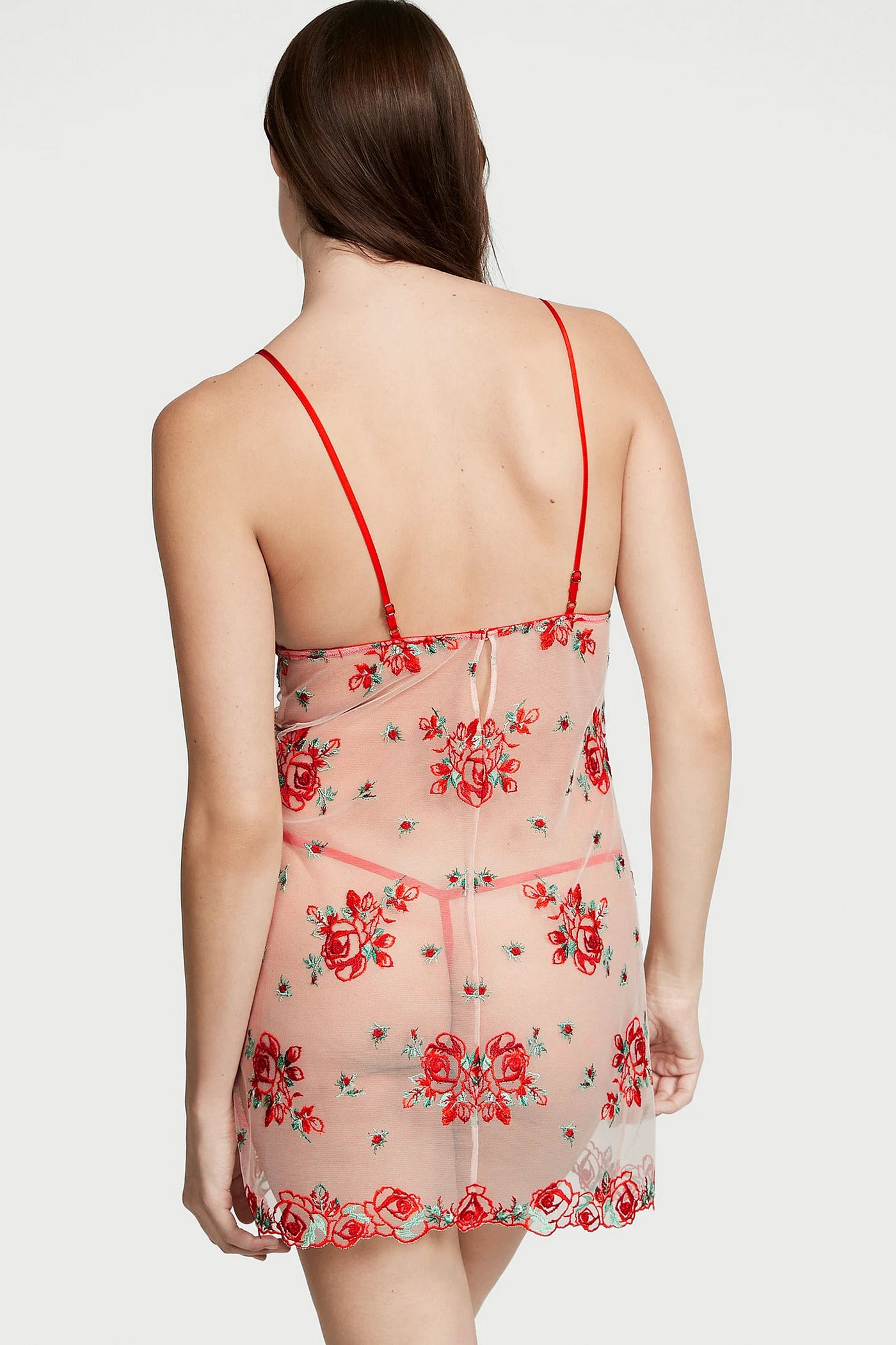 Прозрачная сорочка с вышивкой 390432529 red