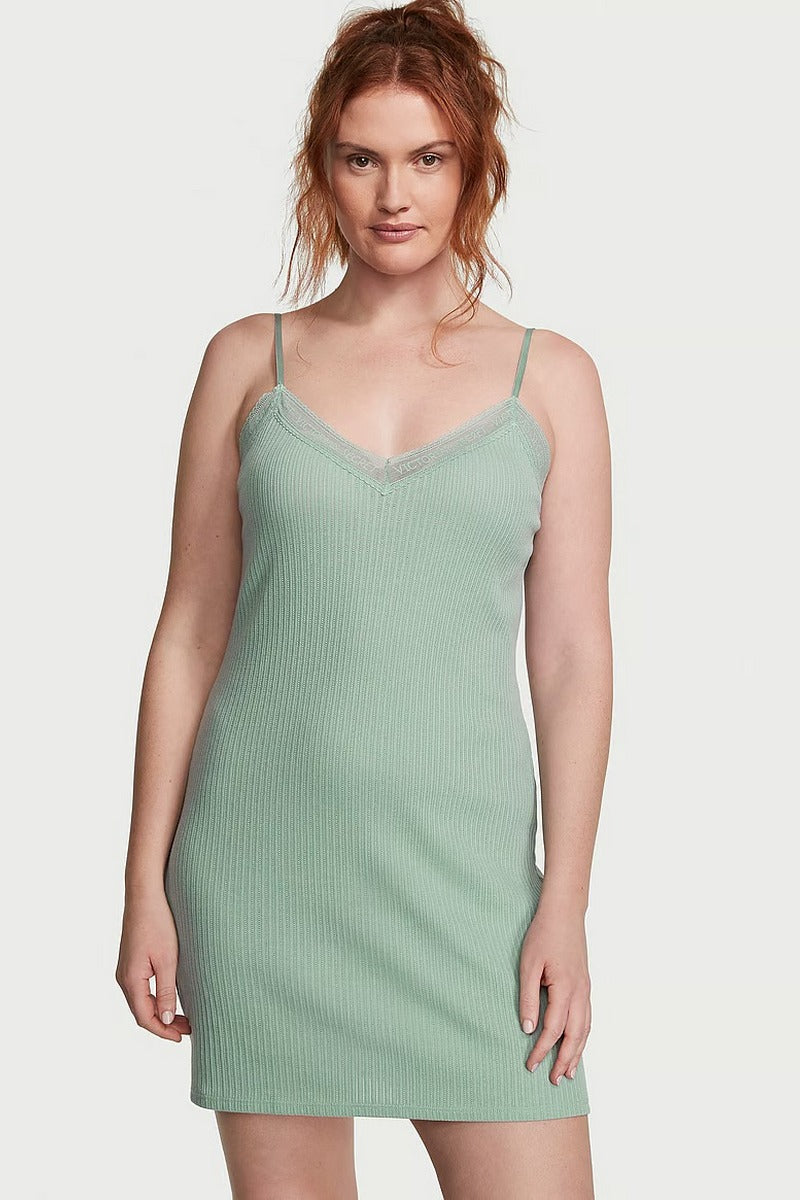 Ночная сорочка в рубчик 592308028 green