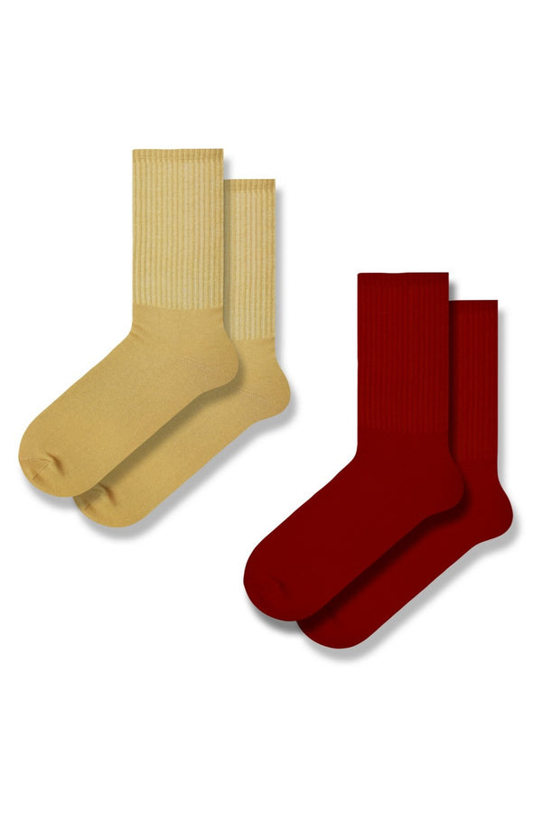 Набір бавовняних шкарпеток 1182 (2 пари) bordo/beige